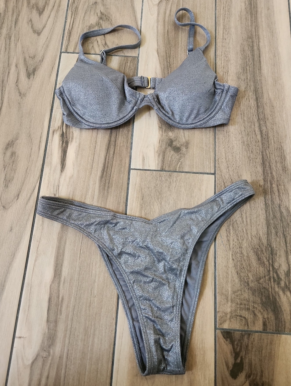 Hollister Shimmery Silver Bikini